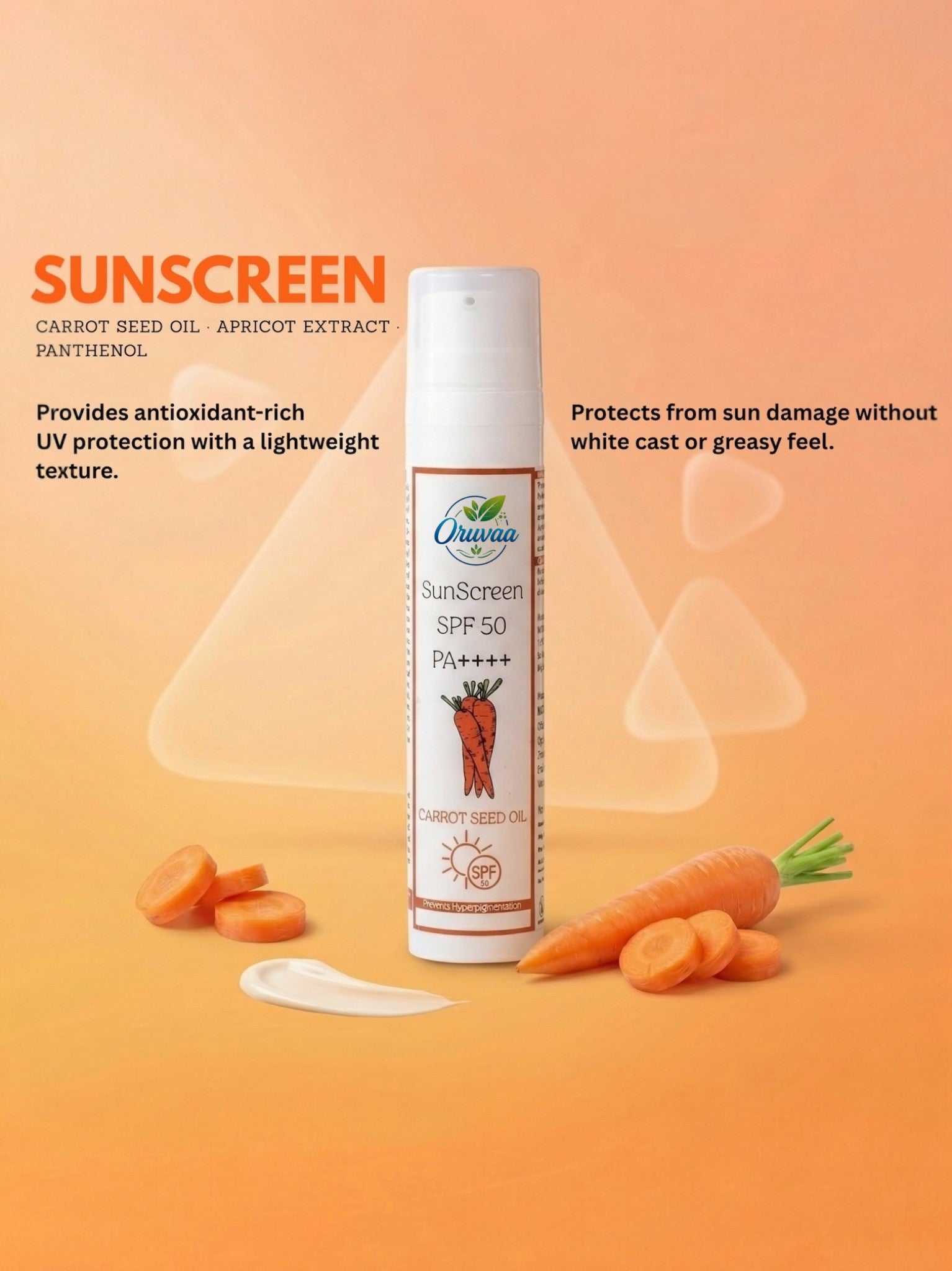 SPF 50 PA++++ Sunscreen with Carrot Seed Oil – 50g Secondary image